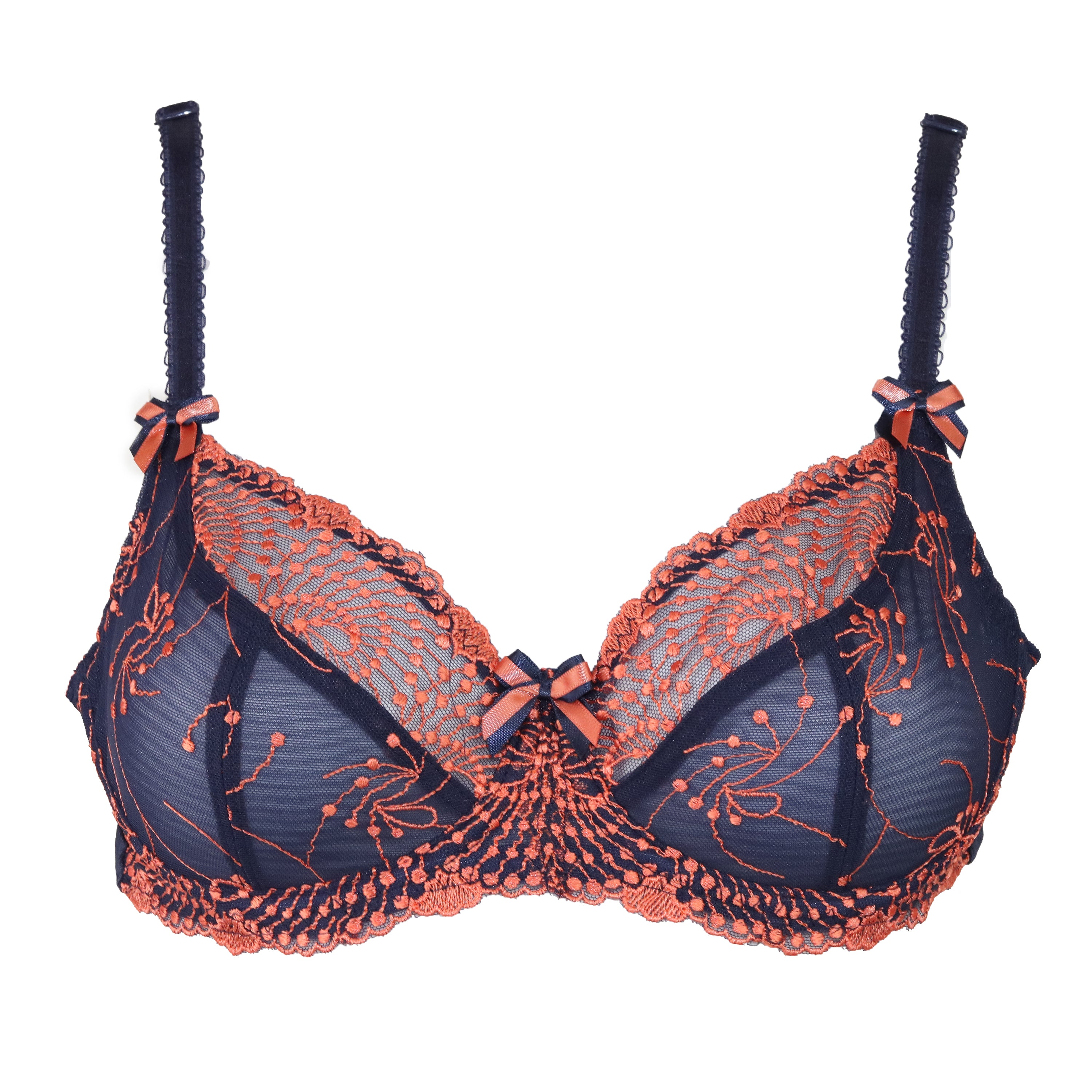 Fit Fully Yours Nicole See-Thru Three Part Full Cup Bra in Chocolate FINAL  SALE NORMALLY $74.99